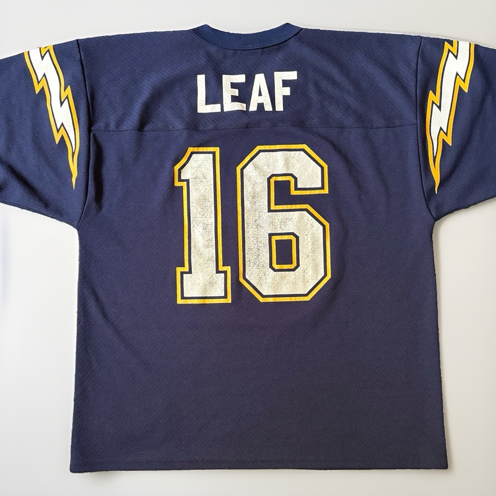 Vintage Logo 7 San Diego Chargers Football Jersey Ryan Leaf 16 Sz Med Navy Blue